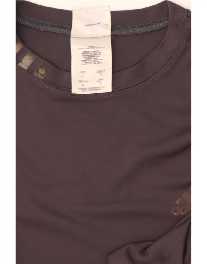 Adidas Męski T-shirt Top Duży Szary Poliester