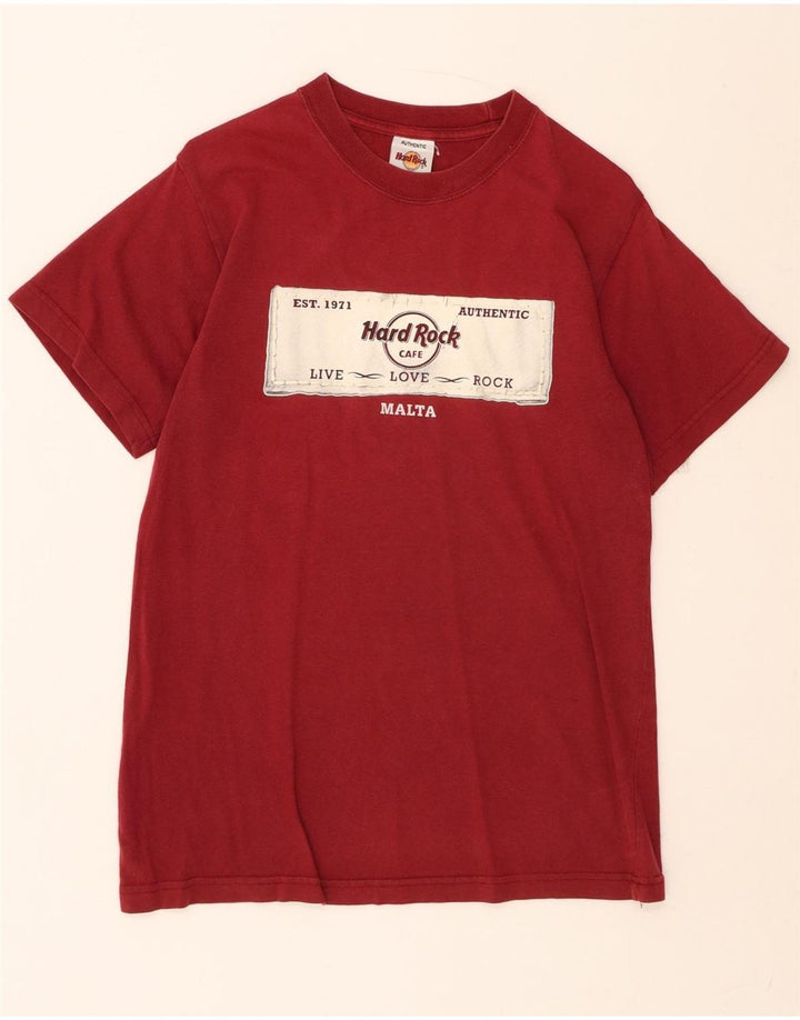 HARD ROCK CAFE Mens Malta Graphic T-Shirt Top Small Red Vintage Hard Rock Cafe and Second-Hand Hard Rock Cafe from Messina Hembry 