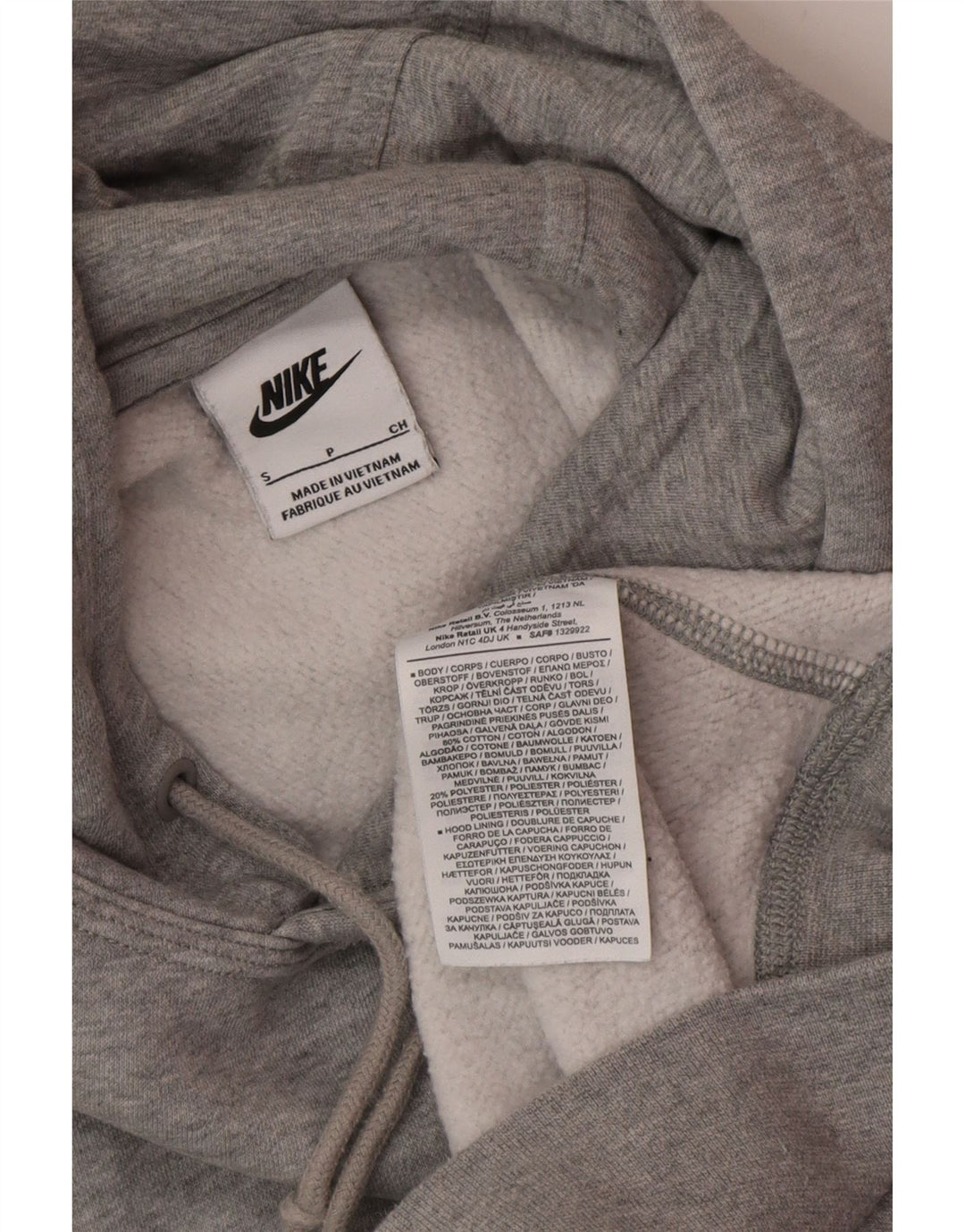 Męski sweter z kapturem Nike, mały, szary, z bawełny w cętki