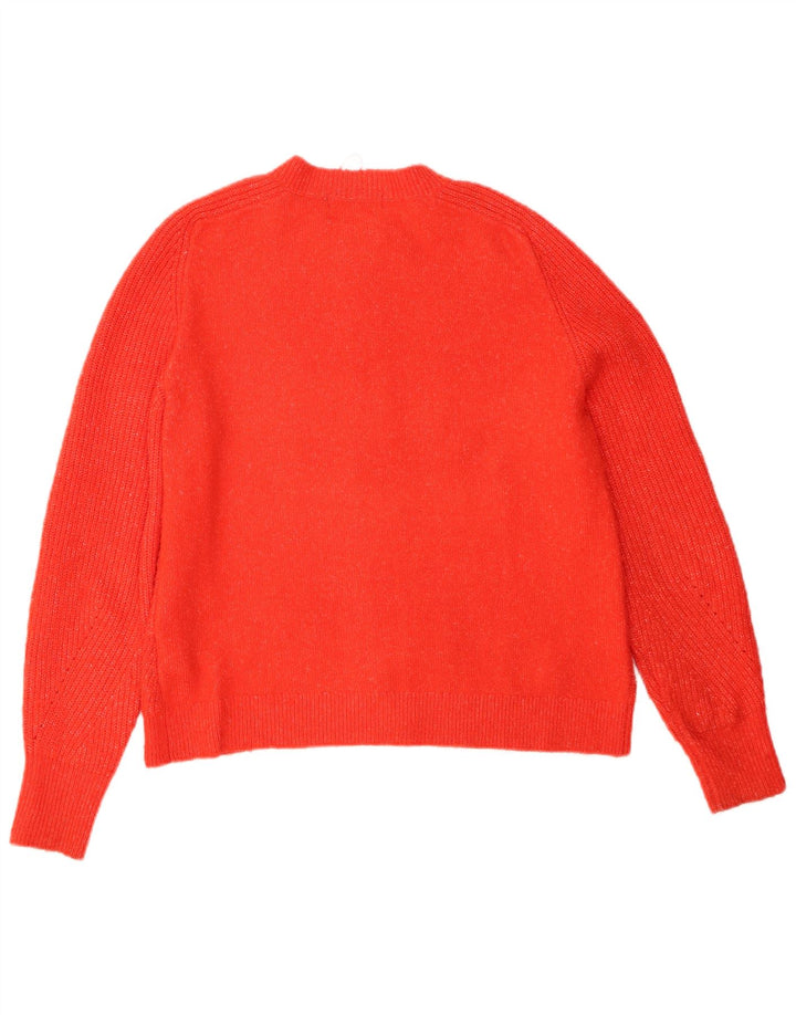 Marks & Spencer Damski sweter rozpinany UK 14 Średni pomarańczowy nakrapiany akryl