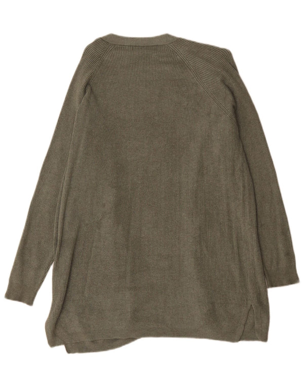 Marks & Spencer Damski sweter rozpinany UK 14 Średni zielony wiskoza