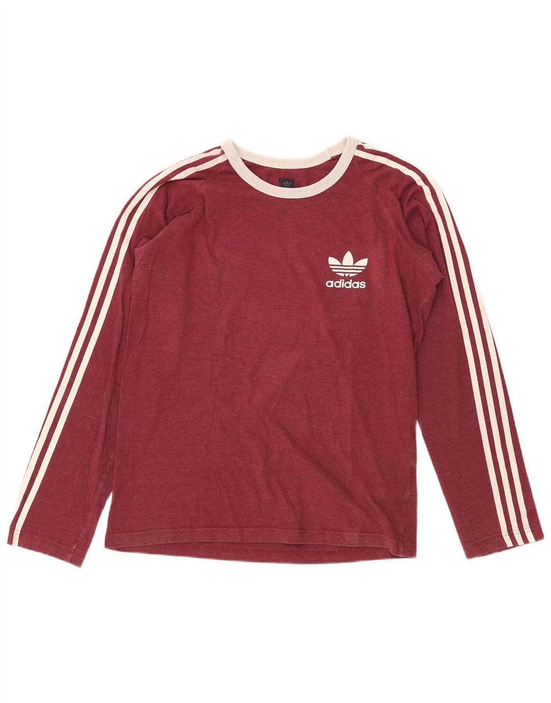 Męska koszulka Adidas z długim rękawem, średnia, bordowa, bawełniana