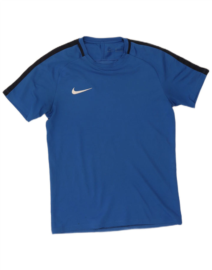 Męski T-shirt Nike Dri Fit Top, średni niebieski, poliester z blokami kolorów