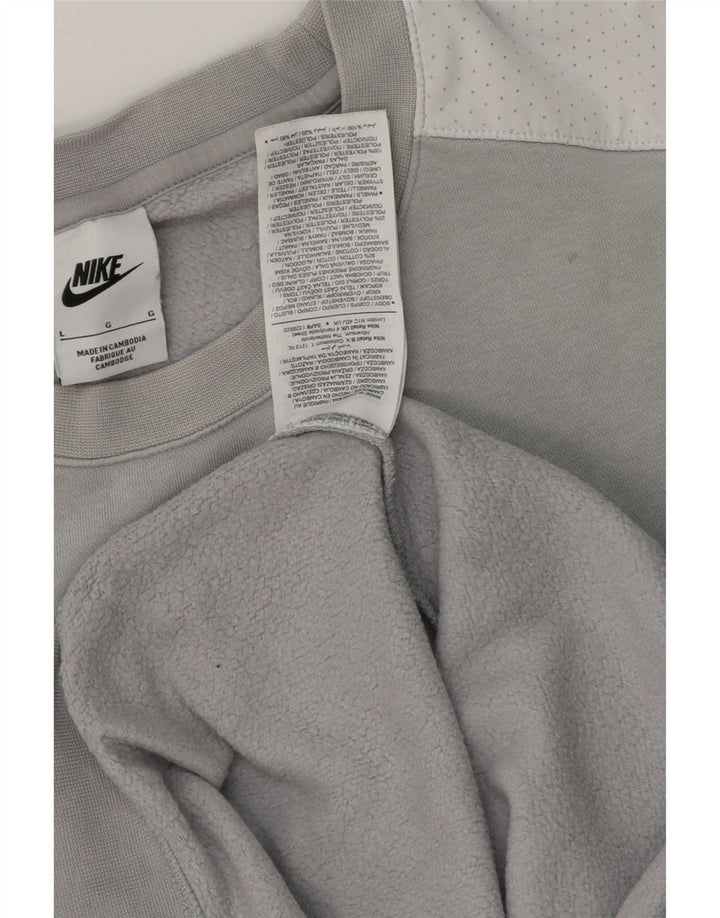 Męska bluza Nike z grafiką, duża, szara, bawełniana z blokami kolorów