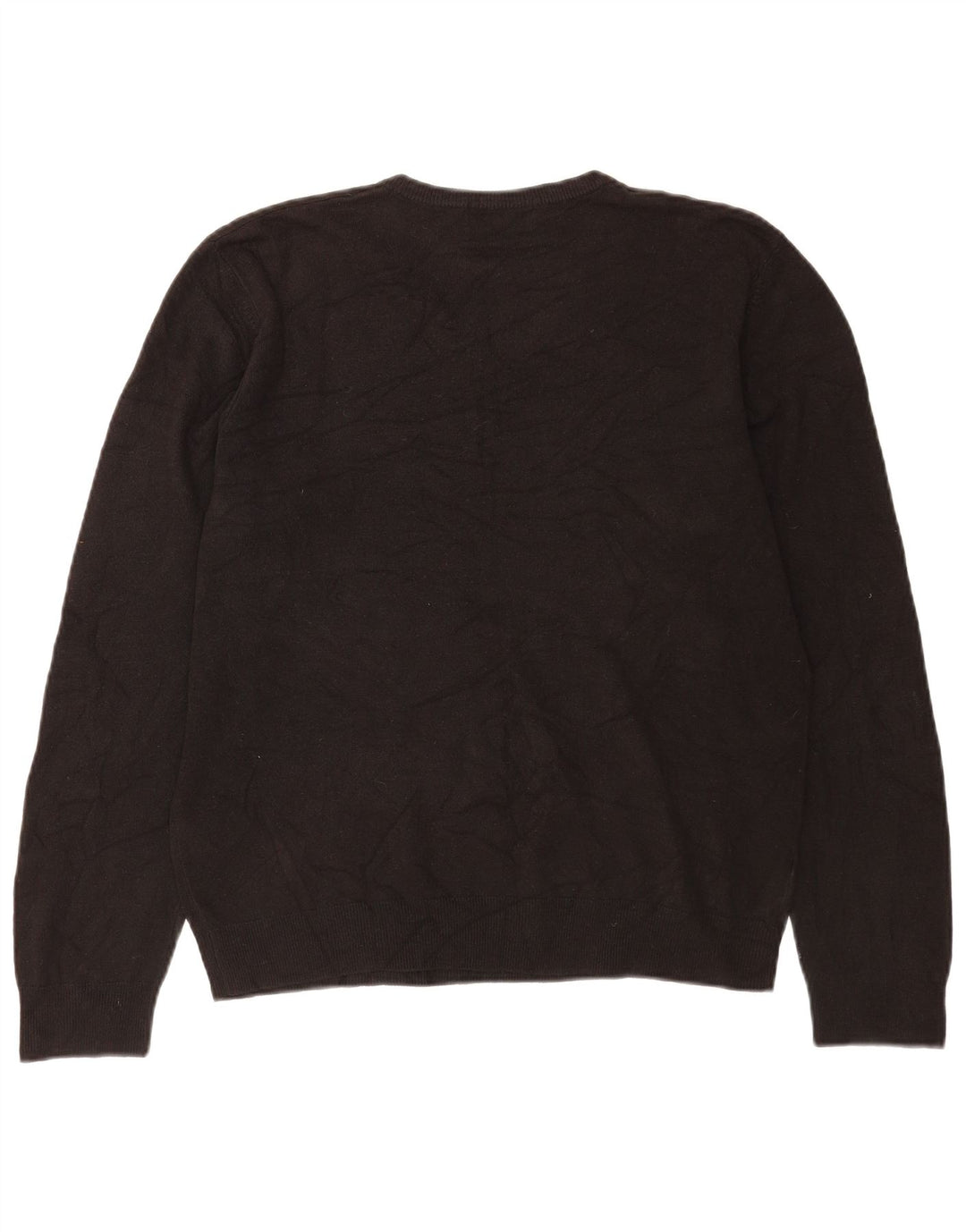 Męski sweter Marks & Spencer Blue Harbor z dekoltem w kształcie litery V, duży, czarny, akrylowy