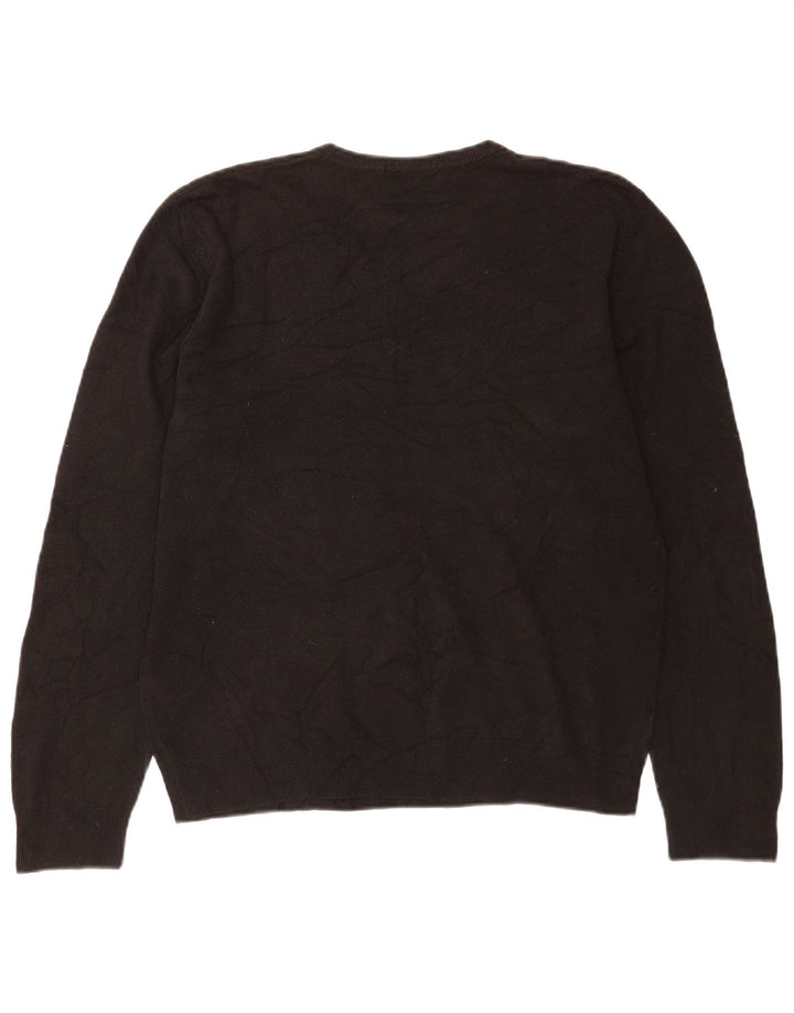 Męski sweter Marks & Spencer Blue Harbor z dekoltem w kształcie litery V, duży, czarny, akrylowy