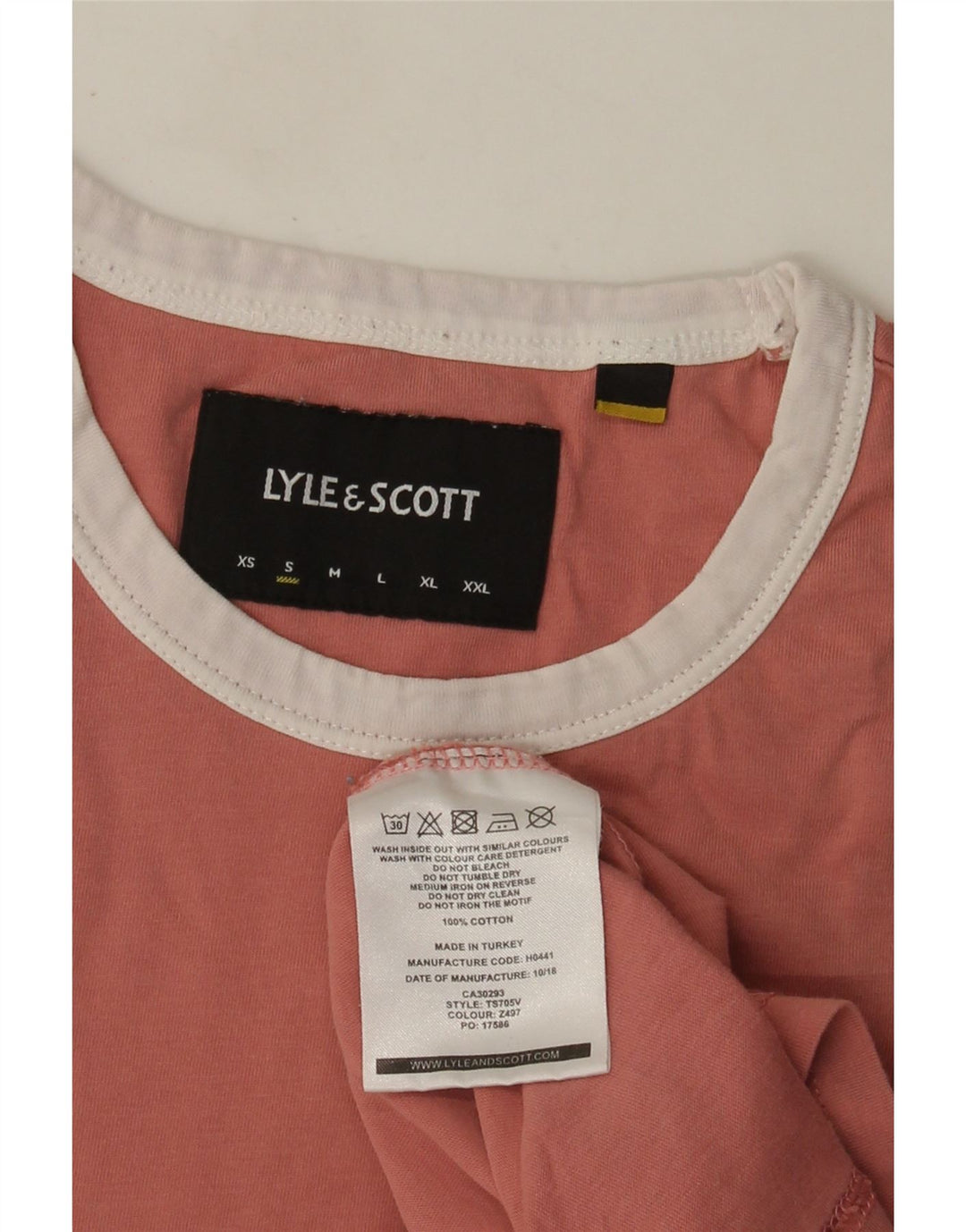 T-shirt męski Lyle & Scott, mały, różowy, bawełniany