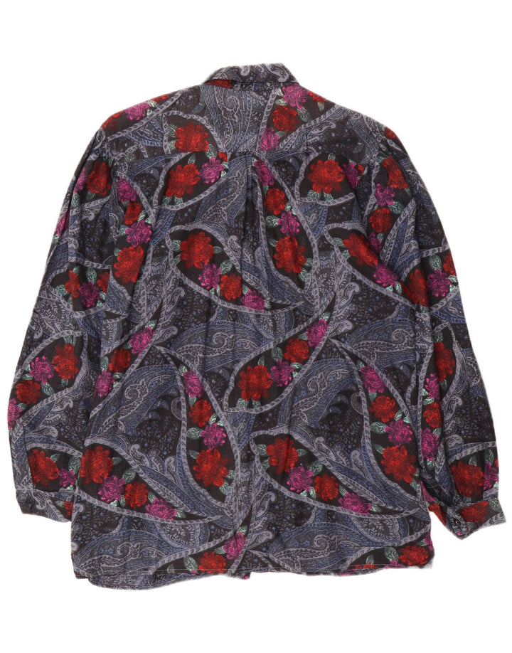 Koszula damska VINTAGE UK 16, duża, wielokolorowa w kwiaty