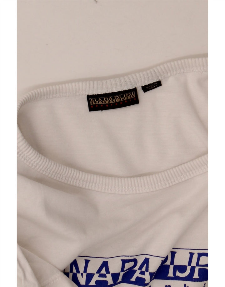 NAPAPIJRI Womens Graphic T-Shirt Top UK 12 Medium White