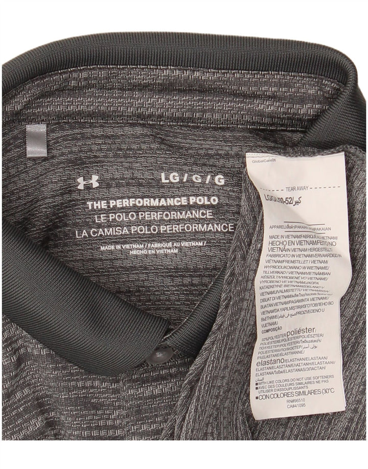 Męska koszulka polo Under Armour, duża, szara, nakrapiana, poliestrowa
