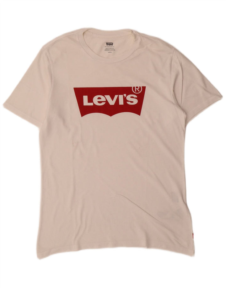 Męski T-shirt z grafiką Levi's, mały, biały, bawełniany