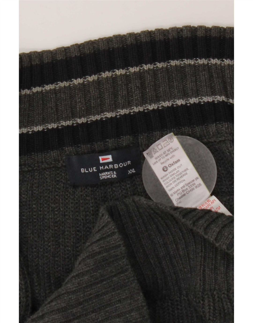 Niebieski sweter męski Marks & Spencer Harbour, 2XL, szary, bawełniany