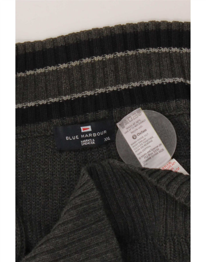Niebieski sweter męski Marks & Spencer Harbour, 2XL, szary, bawełniany