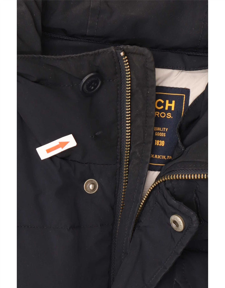 Męska ocieplana kurtka z kapturem Woolrich UK 36 Mały granatowy poliester