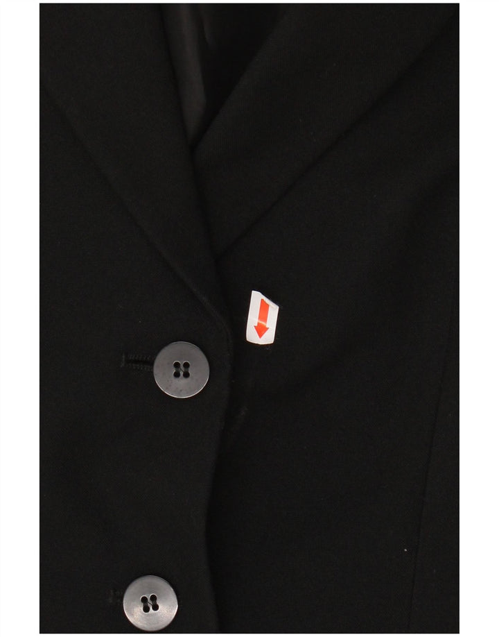 BENETTON Womens 3 Button Blazer Jacket IT 38 XS Black Polyester