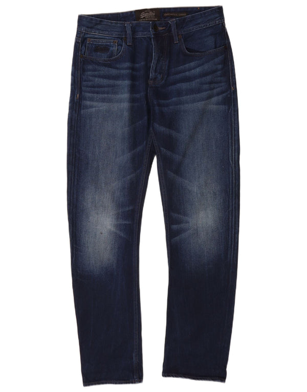 SUPERDRY Męskie jeansy slim fit Copperfill W32 L32 Granatowa bawełna