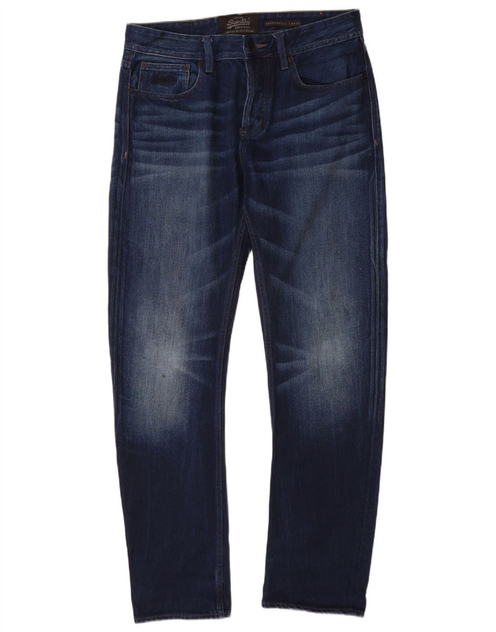 SUPERDRY Męskie jeansy slim fit Copperfill W32 L32 Granatowa bawełna