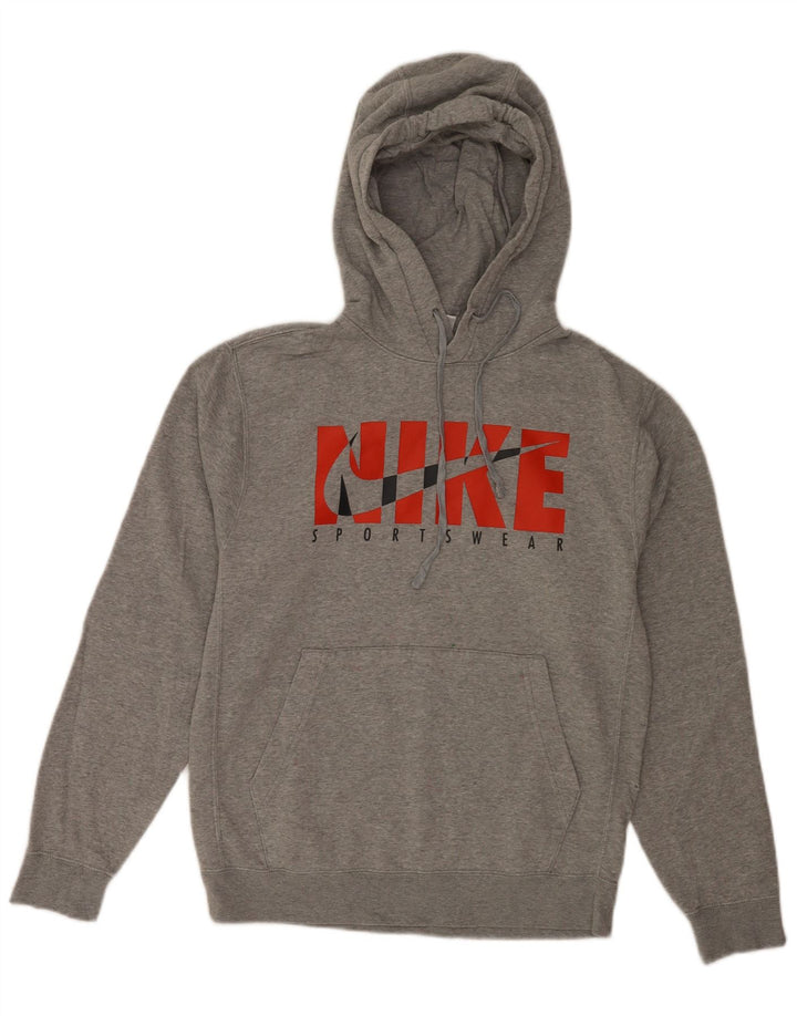 Męska bluza z kapturem Nike Graphic o regularnym kroju, mała, szara, bawełniana
