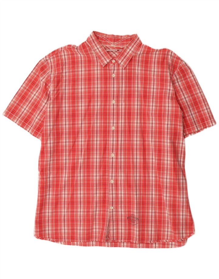 Męska koszula z krótkim rękawem Levi's Denizen 2XL, bawełniana w czerwoną kratę