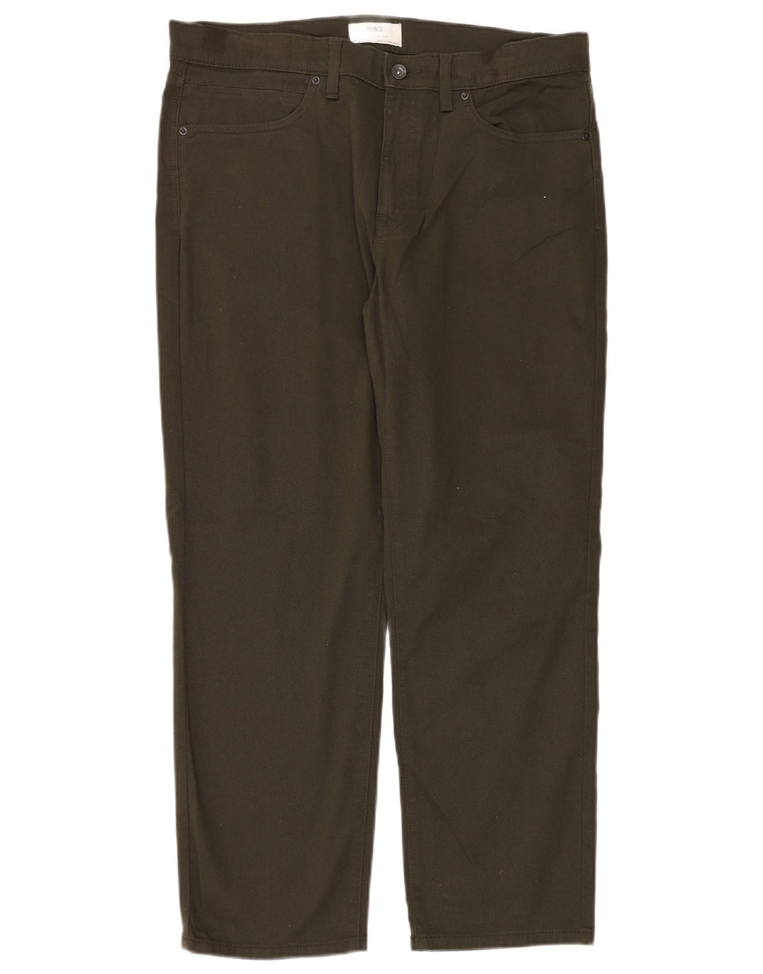 Marks & Spencer Męskie proste dżinsy W36 L29, bawełna khaki