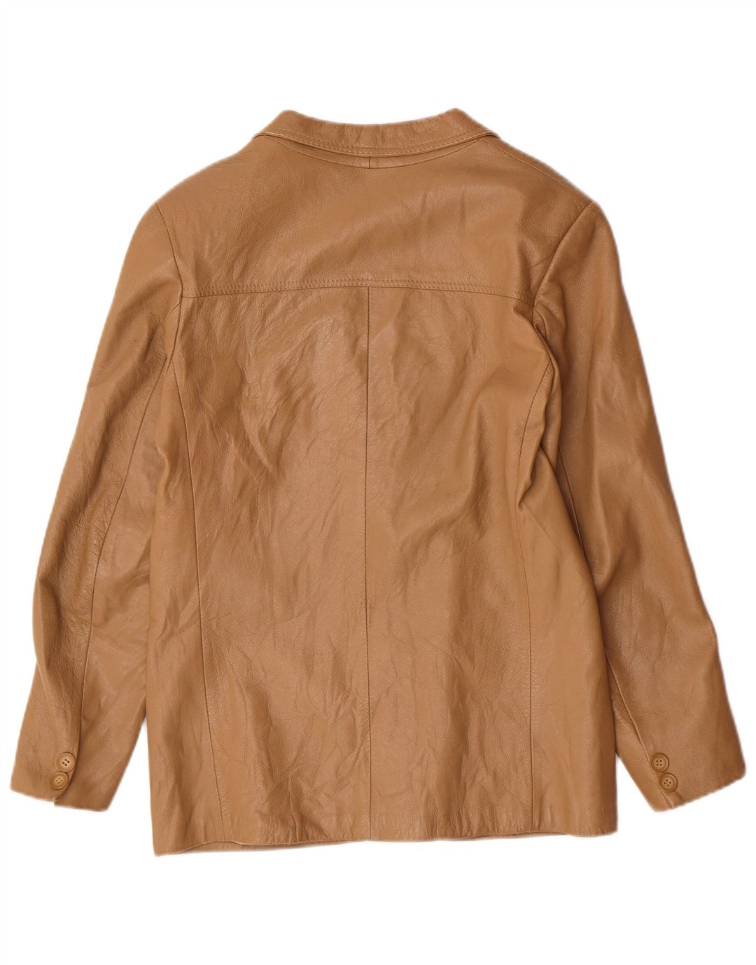 Vintage damska marynarka zapinana na 2 guziki IT 44 średnio beżowa skórzana klasyczna