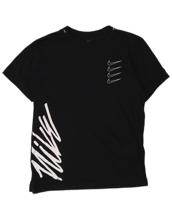 Męski T-shirt z grafiką Nike Dri Fit Standard Fit, mały, czarny poliester