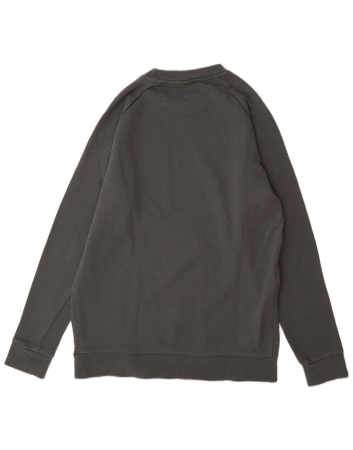 Męska bluza Adidas z grafiką, średnia szara bawełna