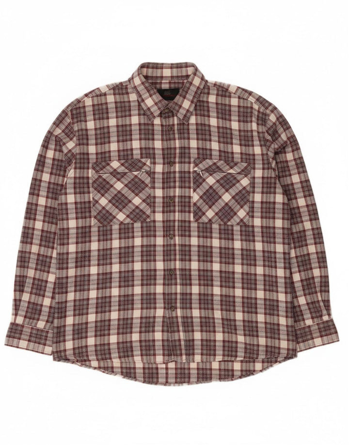 Męska koszula flanelowa European Project XL, szara, bawełniana krata