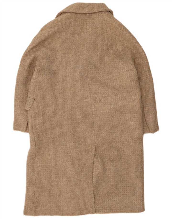 Dwurzędowy płaszcz damski Zara UK 42 XL Beżowa wełna