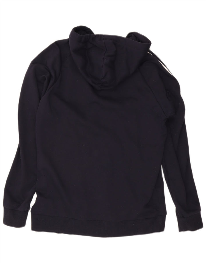 Męski sweter z kapturem i zamkiem ADIDAS, duży, granatowy, bawełniany