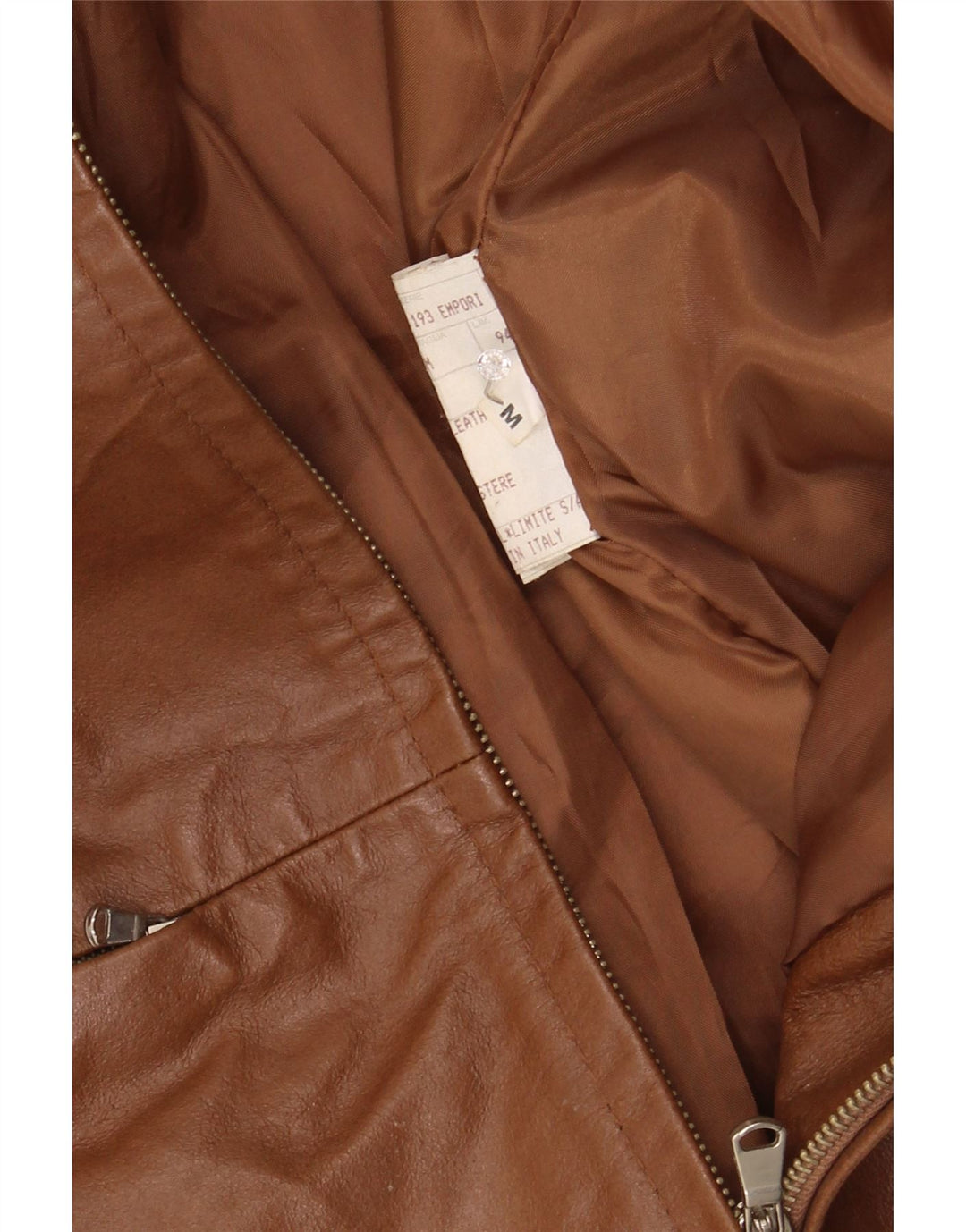 VINTAGE Womens Leather Jacket UK 12 Medium Brown Leather Vintage Vintage and Second-Hand Vintage from Messina Hembry 