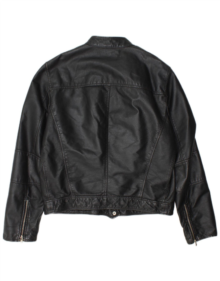 Conbipel Męska kurtka skórzana IT 48 Średnia czarna skóra