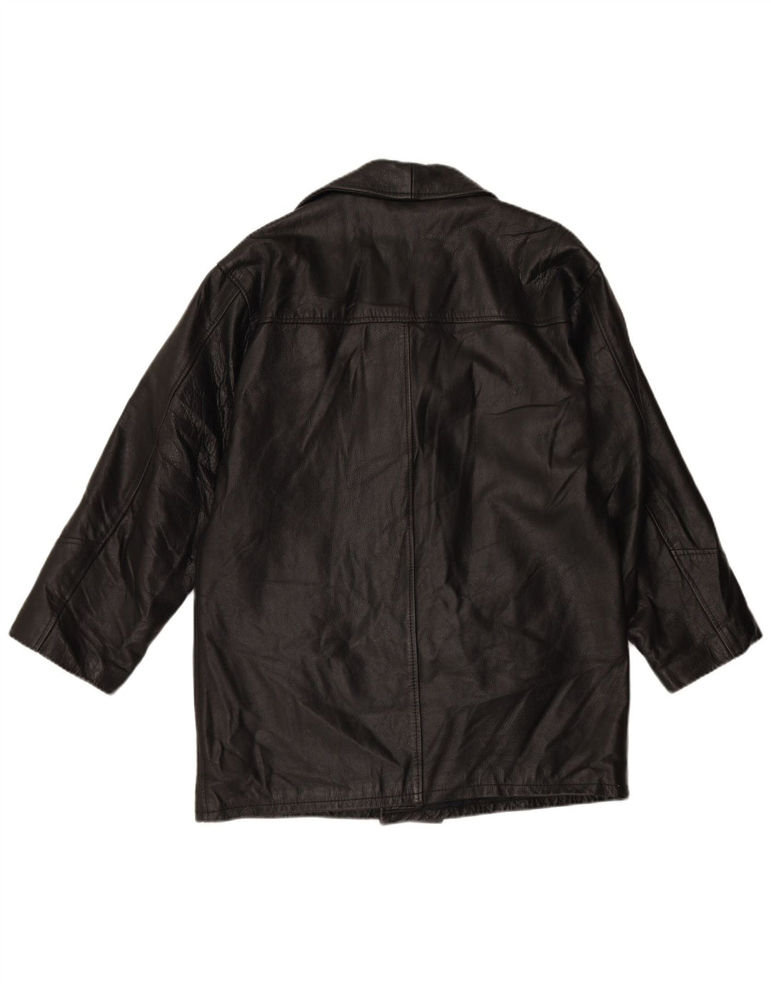 Męska kurtka skórzana VINTAGE IT 48, średnia czarna skóra