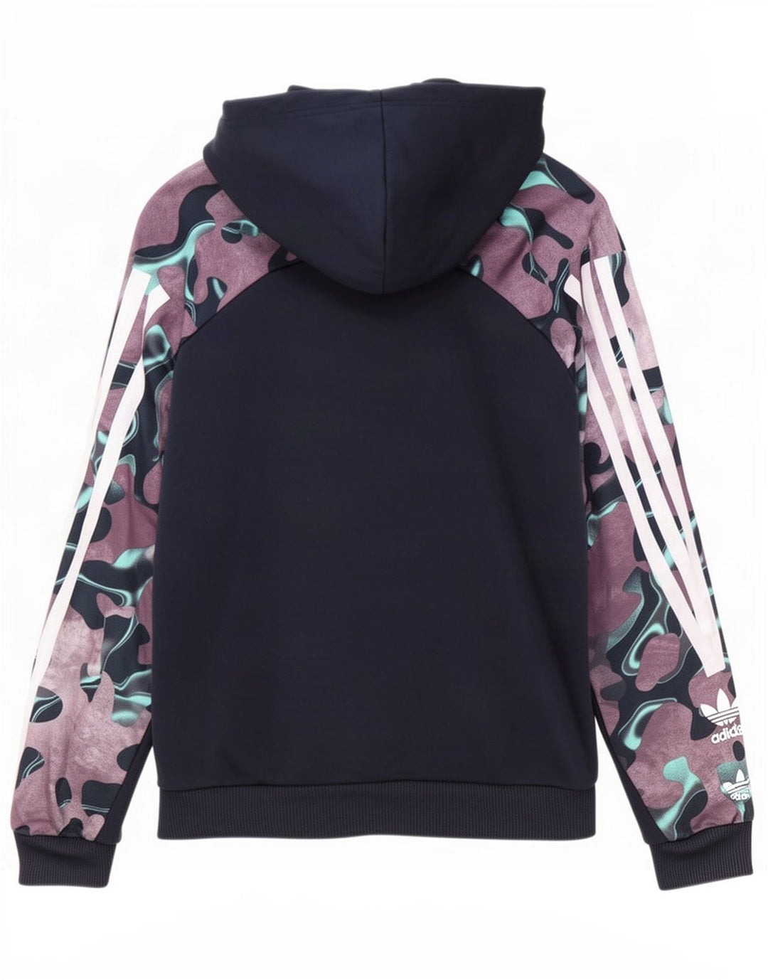 Adidas Męska bluza z kapturem, mała, granatowa, kamuflaż, poliester