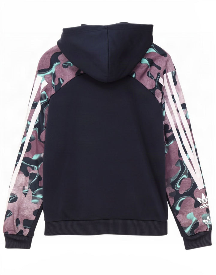 Adidas Męska bluza z kapturem, mała, granatowa, kamuflaż, poliester