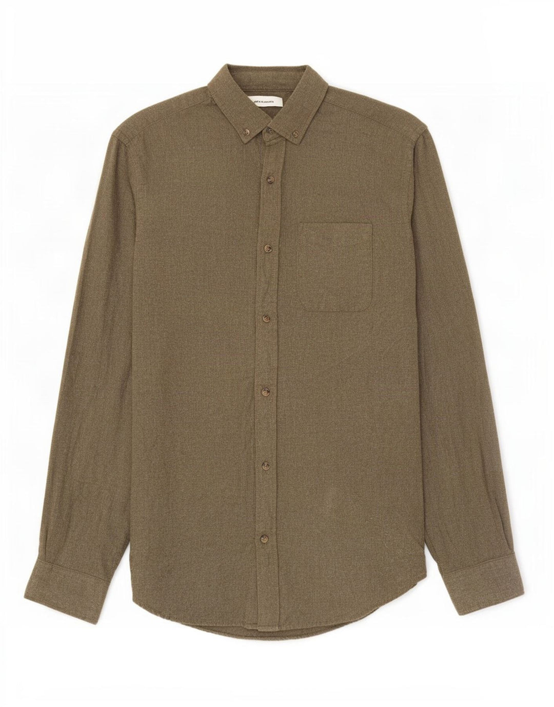 Męska koszula flanelowa Jack & Jones, mała, bawełniana khaki