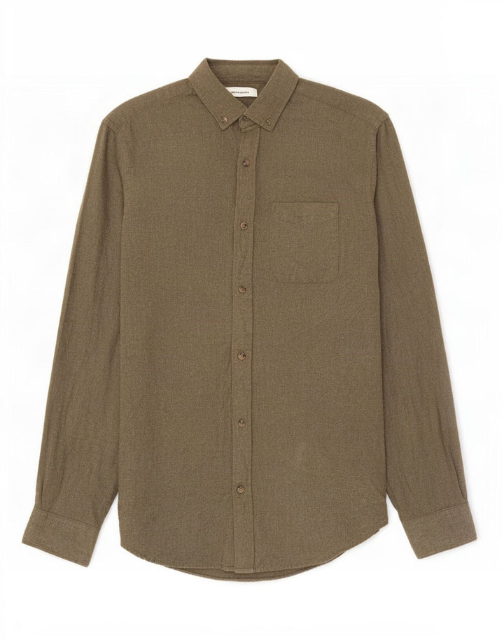 Męska koszula flanelowa Jack & Jones, mała, bawełniana khaki