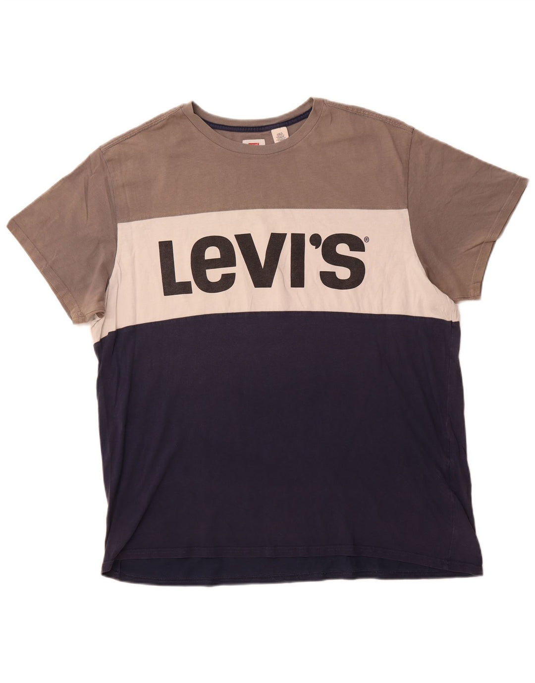 LEVI'S Mens Graphic T-Shirt Top 2XL Brown Colourblock
