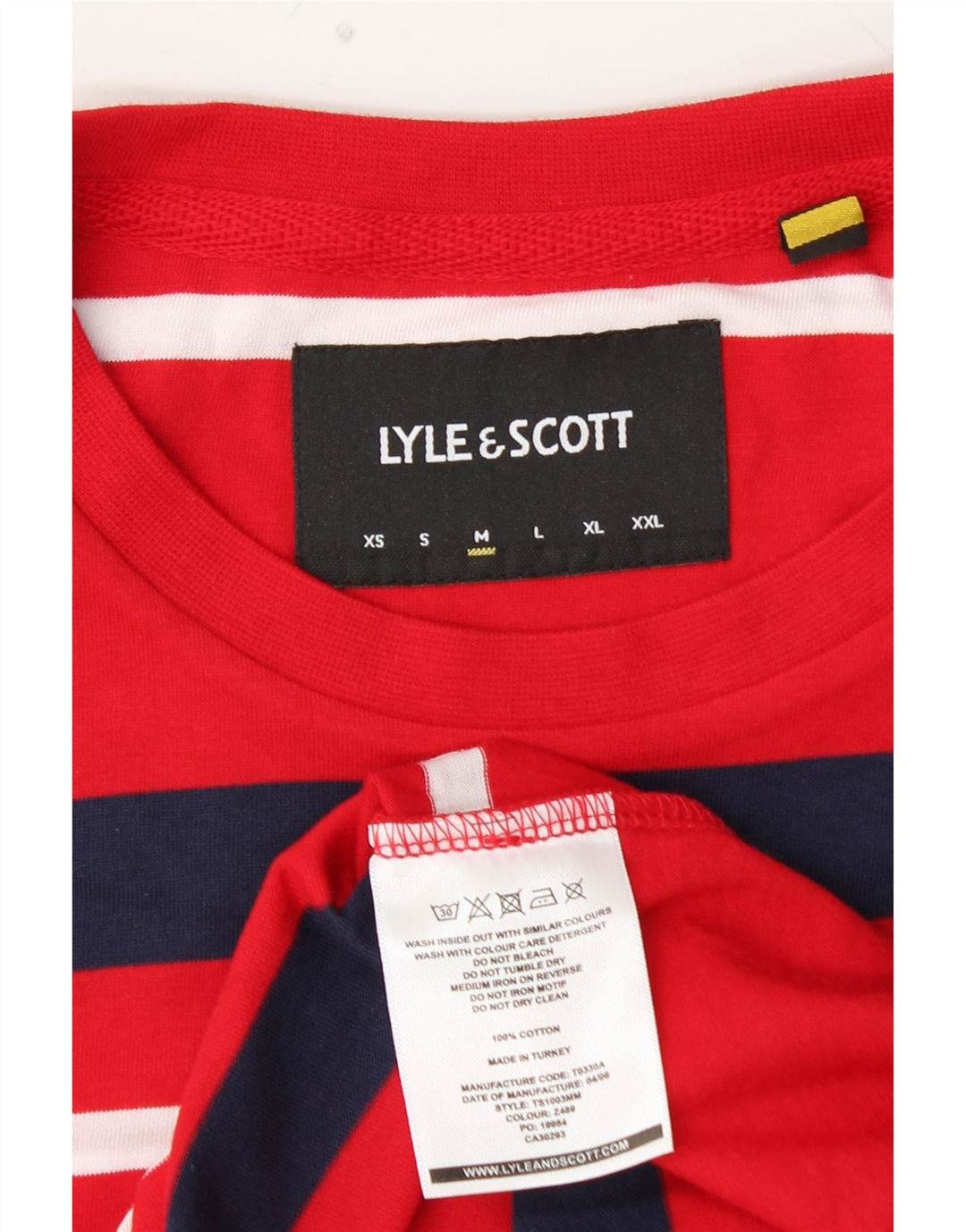 T-shirt męski LYLE & SCOTT, bawełniany w średnie czerwone paski
