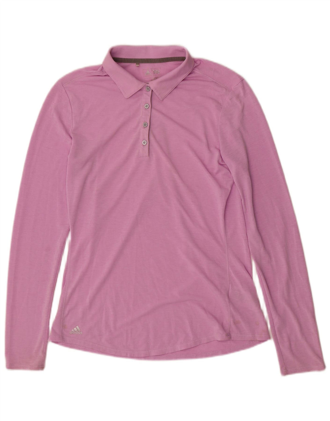 Damska koszulka polo Adidas z długim rękawem UK 10, mała, różowa, poliester
