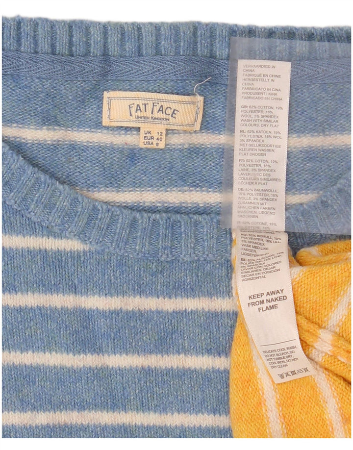 Damski sweter z okrągłym dekoltem FAT FACE UK 12 w średnie niebieskie paski