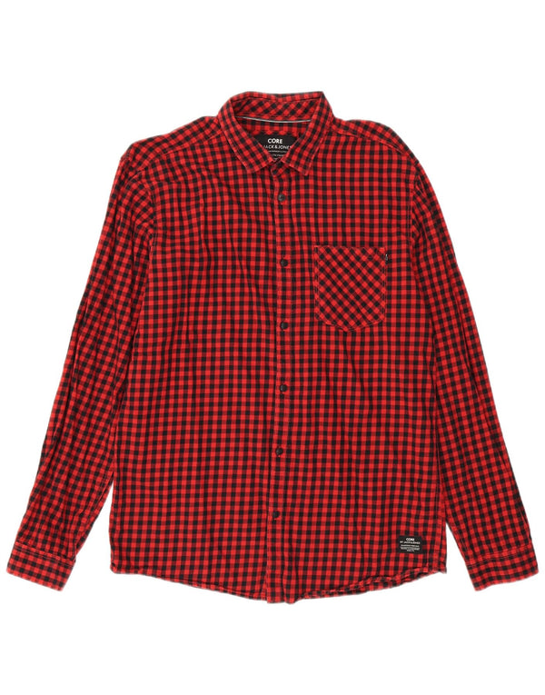 Koszula męska Jack & Jones XL, bawełniana, czerwona kratka