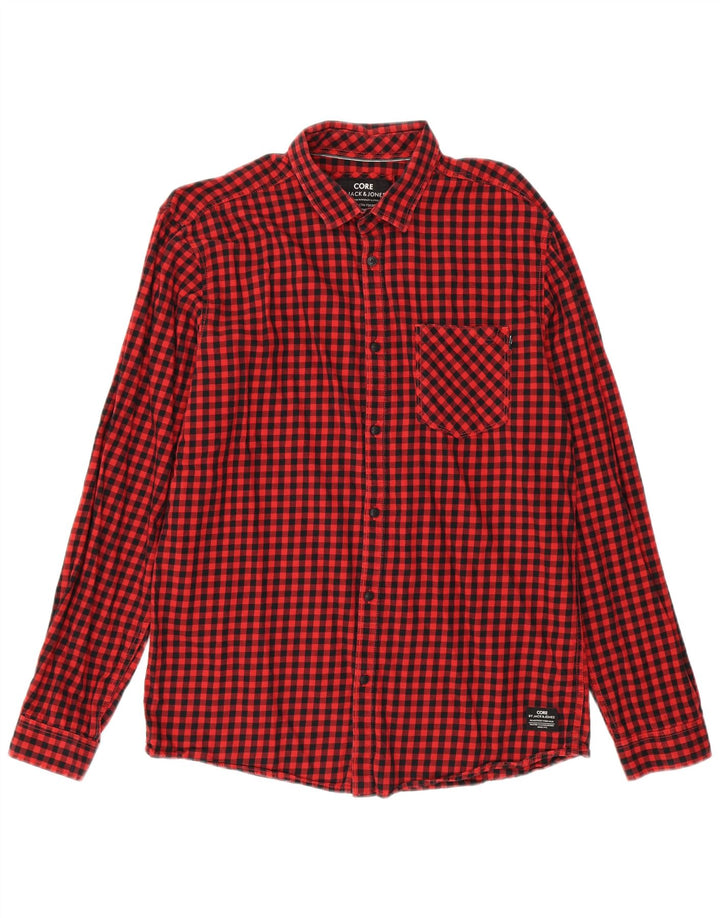 Koszula męska Jack & Jones XL, bawełniana, czerwona kratka