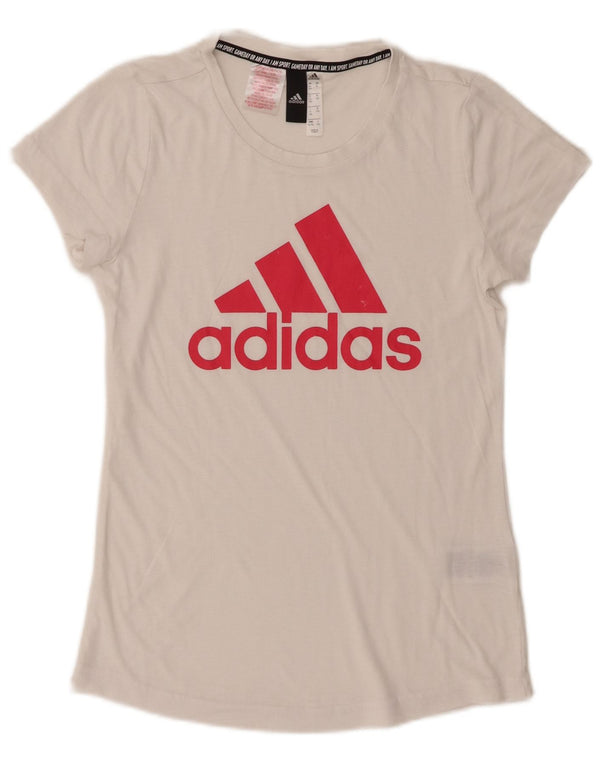 Adidas Dziewczęca koszulka z grafiką Top 14-15 lat Biały poliester