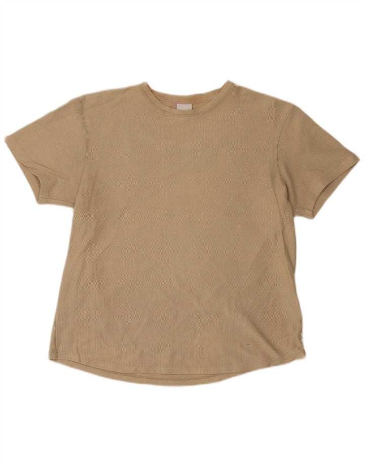 T-shirt męski Zara, bawełniany, średni khaki
