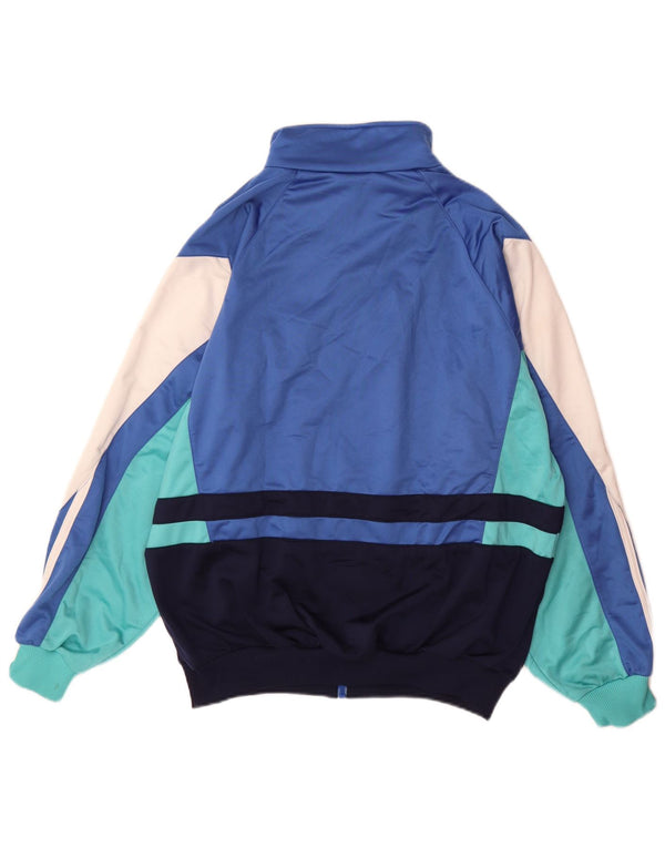 Adidas Męska bluza dresowa UK 40/42 Średni niebieski poliester z blokami kolorów