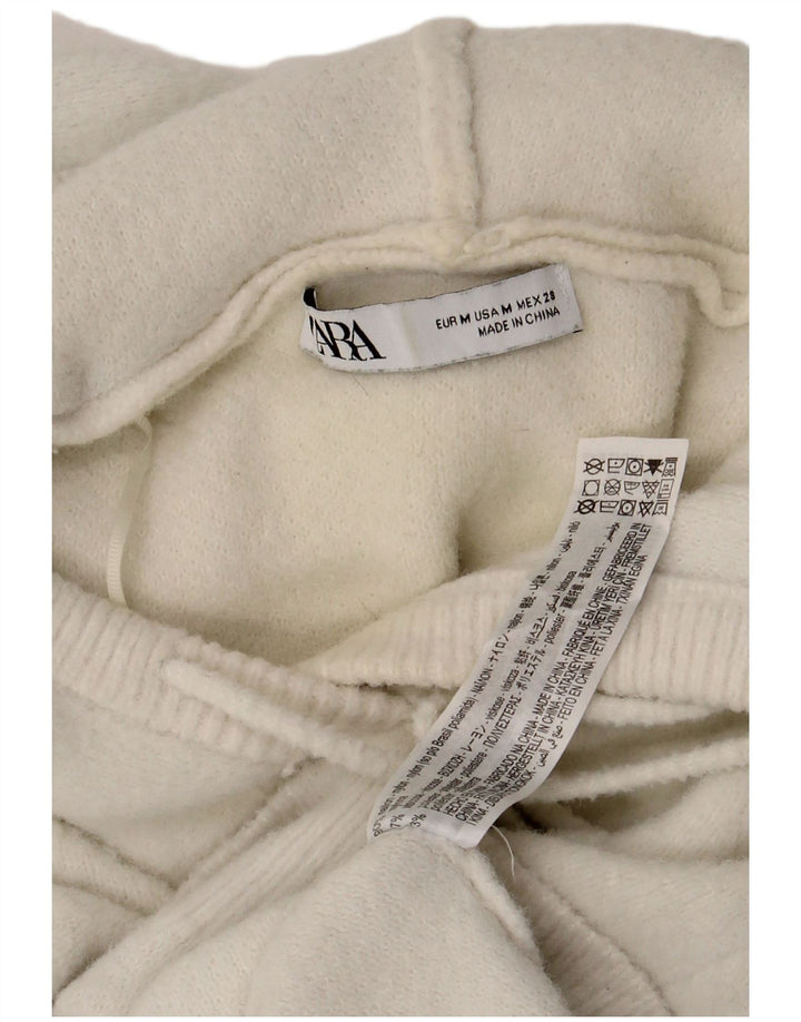 Damski sweter z kapturem Zara UK 12 Średnio-biała wiskoza