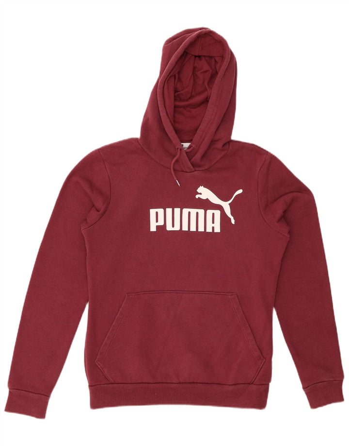 Damski sweter z kapturem i grafiką PUMA UK 10, mały, bordowy, bawełniany