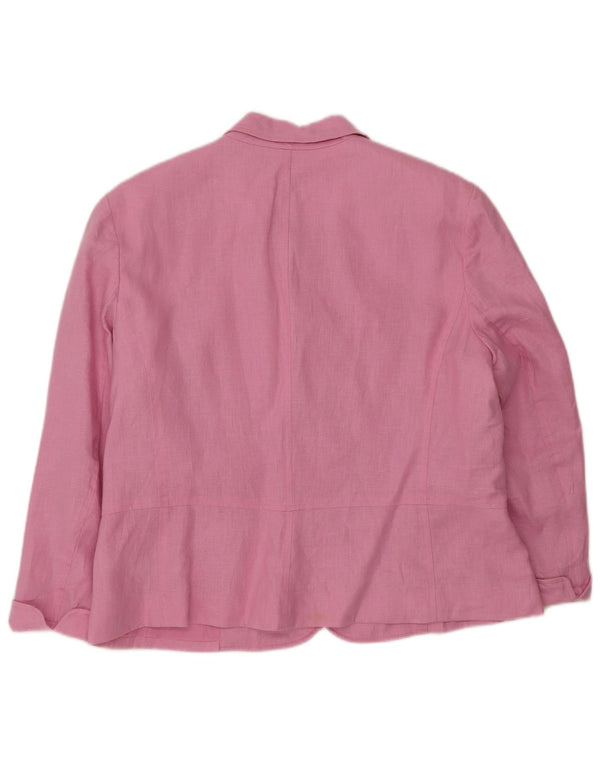 Damska marynarka Chaps z 4 guzikami i 3/4 rękawami, UK 18 XL, różowa pościel