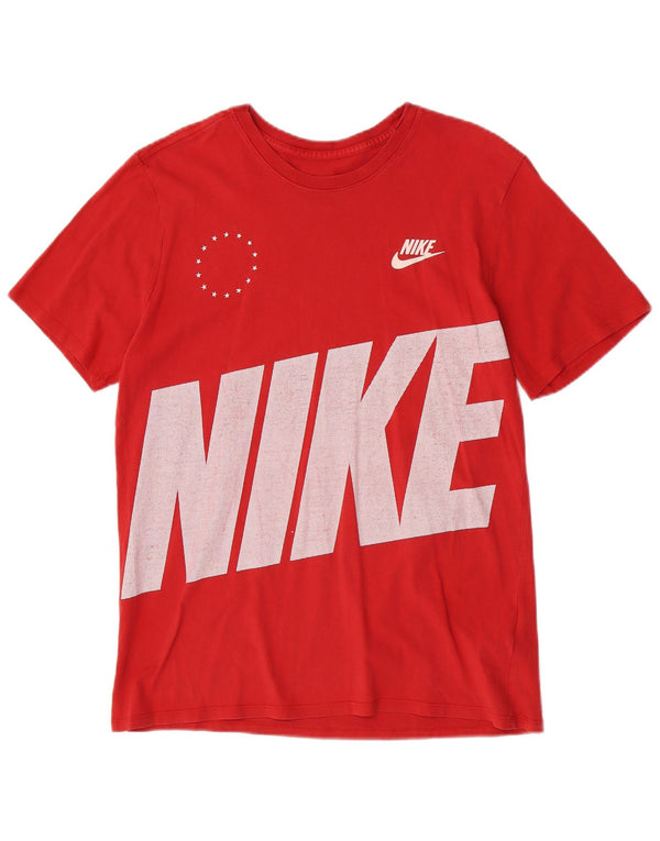 Męski T-shirt z grafiką Nike, duży, czerwony, bawełniany